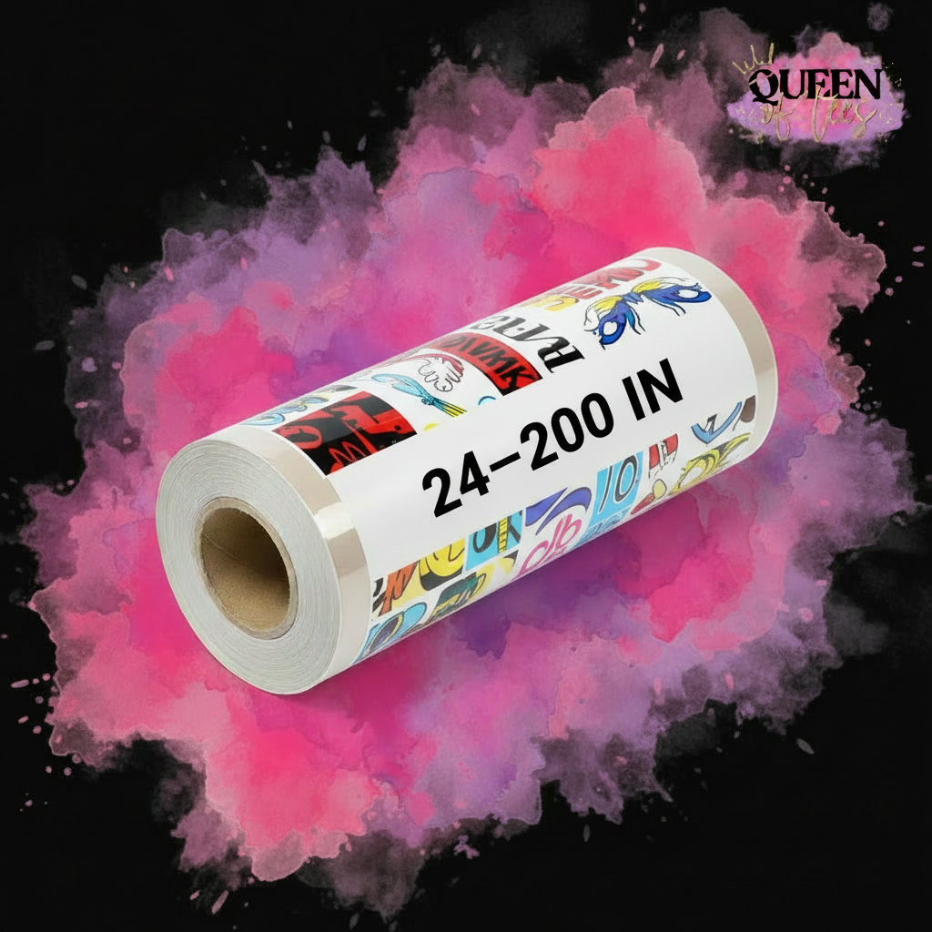 Gang sheet roll labeled 24–200 inches