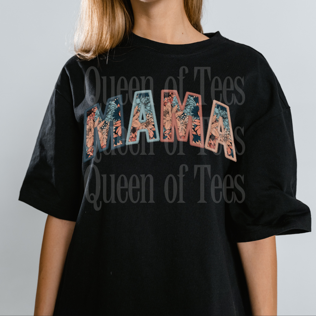 Mama Faux Embroidery DTF Print